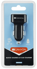 Canyon trojni avtomobilski polnilnik USB, 2,4 A, črn (CNE-CCA07B)
