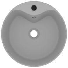 Vidaxl Razkošen umivalnik mat svetlo siv 36x13 cm keramičen