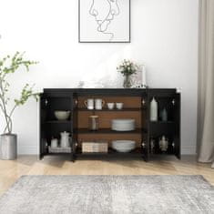 Vidaxl Komoda črna 135x41x75 cm iverna plošča