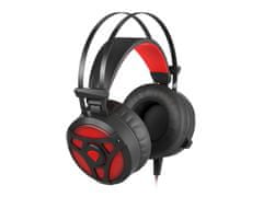 Genesis Gaming slušalke z mikrofonom Neon 360, stereo, vibracije, rdeča osvetlitev