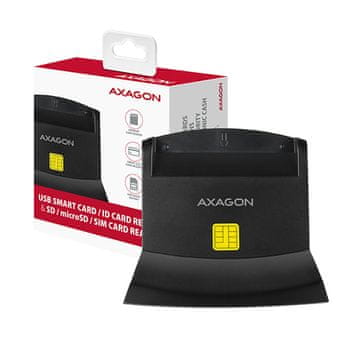 AXAGON CRE-SM2, USB-A StandReader 4-režni bralnik pametnih kartic (eCard) + SD/microSD/SIM, 1,3 m kabel