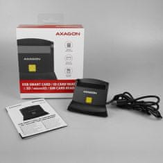AXAGON CRE-SM2, USB-A StandReader 4-režni bralnik pametnih kartic (eCard) + SD/microSD/SIM, 1,3 m kabel