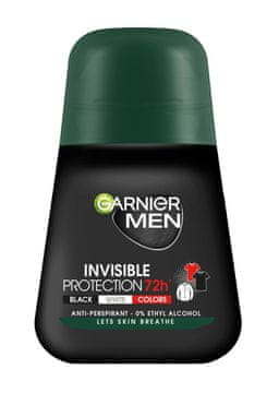 Garnier Men roll-on deodorant nevidna zaščita 72 ur - črna, bela, barvna 50 ml