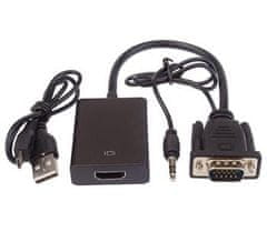 PremiumCord Elektronski pretvornik VGA+audio v HDMI FULL HD 1080p