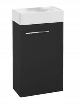 shumee Kopalniška omarica z visečim umivalnikom 60x40, mat črna, majhna