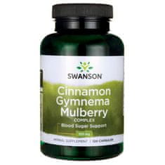 Swanson Cinnamon Gymnema Mulberry Complex (kompleks murve, cimeta, gymnema), 120 kapsul