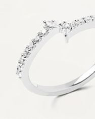 PDPAOLA Čudovit srebrn prstan s prozornimi cirkoni NUVOLA Silver AN02-874 (Obseg 50 mm)