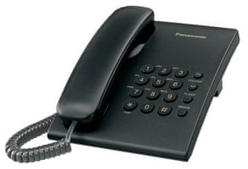 Panasonic KX-TS500FXB - enolinijski telefon, črn