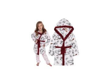 sarcia.eu Harry Potter otroški kopalni plašček s kapuco Hedwig, zavezan, bel OEKO-TEX 6-7 lat 116-122 cm