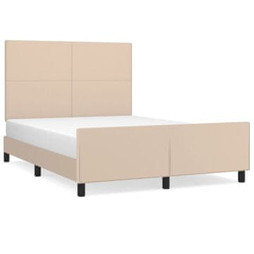 Vidaxl Posteljni okvir z vzglavjem kapučino 140x200 cm umetno usnje