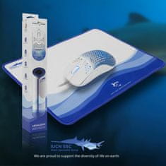 White Shark miška & podloga modro/bela gaming GMP-2201 MEGALODON