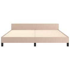 Vidaxl Posteljni okvir z vzglavjem kapučino 160x200 cm umetno usnje