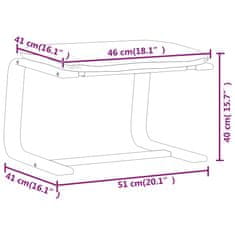 Vidaxl Stolček za noge temno rjav 51x41x40 cm blago