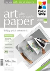 ColorWay papir za likanje/ za svetle tkanine/ 120 g/m2, A4/ 5 kosov