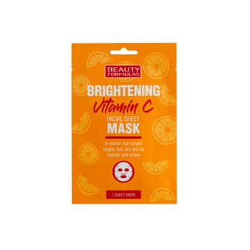 Beauty Formulas Beauty Formulas posvetlitvena maska v platnu z vitaminom C in vitaminom C 1 kos