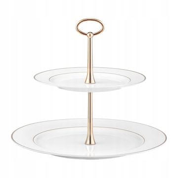 shumee Dvonadstropno stojalo za torto Ambition, beli porcelan, 23 cm