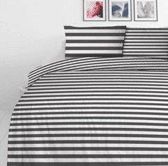 Svilanit posteljnina Black Stripes, 140x200/50x70