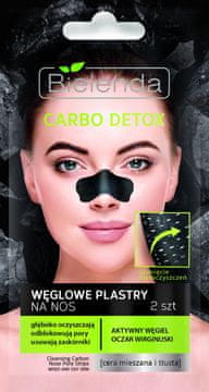 shumee Bielenda Carbo Detox čistilni trakovi za nos s črnim ogljem 1 pakiranje - 2 kosa