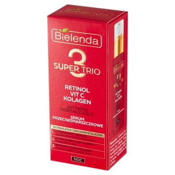 shumee Bielenda Super Trio aktivno revitalizirajoč nočni serum proti gubam 30 ml