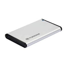 Transcend StoreJet 25S3 zunanji okvir za 2,5" HDD/SSD, SATA III, USB 3.0, v celoti aluminijast, srebrn