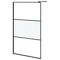 Vidaxl Pregrada za tuš 115x195 cm motno ESG steklo črna