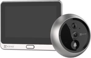 EZVIZ pametni vratni telefon DP2C/ Wi-Fi/ kamera 1080p/ H.265/ kukalo/ zvonec/ IR do 5 m/ PIR/ LCD 4,3"/ srebrna
