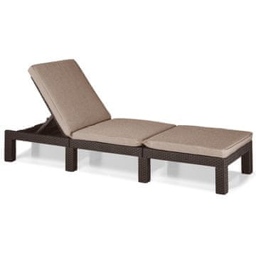 KETER Ležalnik Daytona Deluxe, rjava/ sivorjava
