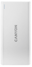 Canyon PB-106 micro USB/USB-C powerbank, 10000 mAh, bel (CNE-CPB1006W)