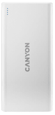 Canyon PB-106 micro USB/USB-C powerbank, 10000 mAh, bel (CNE-CPB1006W)