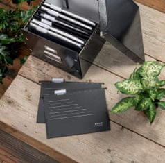 Leitz Okolju prijazne viseče table s stranskimi ploščami Alpha RECYCLE A4, črne barve
