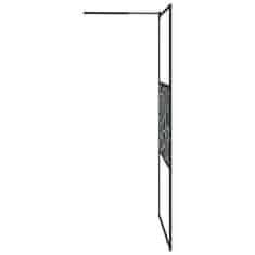 Vidaxl Pregrada za tuš 115x195 cm ESG steklo s kamnitim dizajnom črna