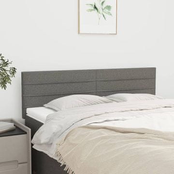 Vidaxl vidaXL Vzglavja za posteljo, 2 kosa, temno siva, 72x5x78/88 cm, blago