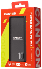 Canyon PB-103 powerbank, 10000 mAh, črn (CNE-CPB010B)