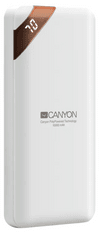 Canyon PB-102 powerbank, 10000 mAh, LED indikator, bel (CNE-CPBP10W)