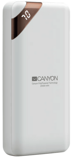 Canyon PB-202 prenosna baterija, 20000 mAh, LED indikator, bela (CNE-CPBP20W)