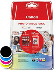 Canon CLI-526 komplet za tiskanje, cian, magenta, rumena, črna, foto papir (4540B017AA)