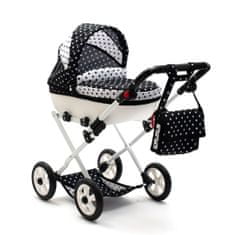 Otroški voziček Comfort za lutke bele in črne barve