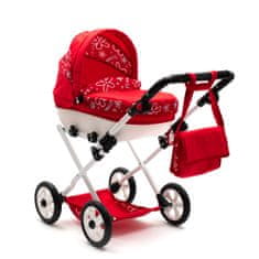 NEW BABY Comfort Baby Doll voziček rdeče rože bela