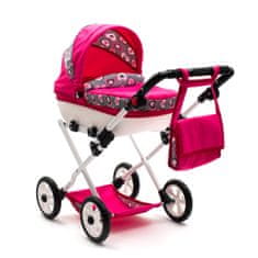 NEW BABY Voziček za lutke Comfort Pink Hearts Grey