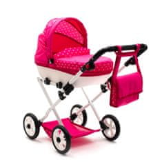 NEW BABY Otroški voziček za punčke Comfort roza s pikami