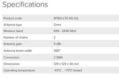 Mikrotik Antena mANT LTE MTAO-LTE-5D-SQ 5o 5dBi, 2x SMA