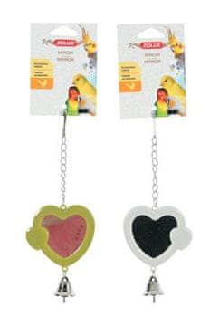 Zolux Igrača za ptice ogledalo srce plastika