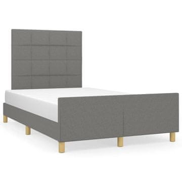 Vidaxl Posteljni okvir brez vzmetnice temno siv 120x200 cm blago