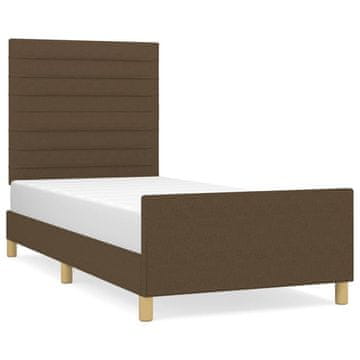 Vidaxl Posteljni okvir brez vzmetnice temno rjav 80x200 cm blago