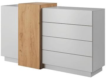 KONDELA Trio 2D4S dvovratna komoda s predali