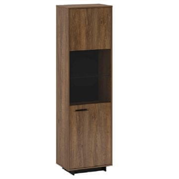 KONDELA Enovratna vitrina Delis A2 - hrast bolzano / črna