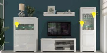 KONDELA Dvotočkovna LED osvetlitev Aryan / Lindy / Vilgo - bela