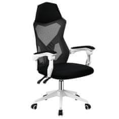 KONDELA Gaming stol Yoko - črno/bel