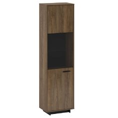 KONDELA Enovratna vitrina Delis A1 - hrast bolzano / črna