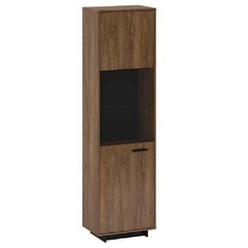 KONDELA Enovratna vitrina Delis A1 - hrast bolzano / črna